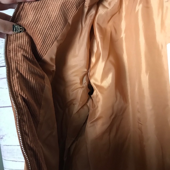 Corduroy Zip Up Puffer Jacket In Camel Sm, Med, Lg - Picture 7 of 7